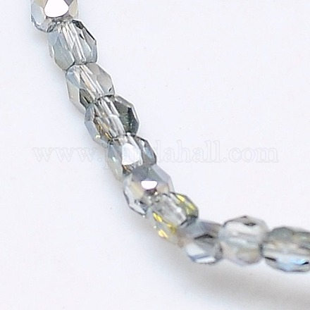 Faceted Electroplate Glass Round Beads Strands EGLA-J050-H06-1