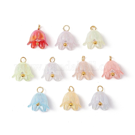 Lily Flower Charms PALLOY-JF02542-01-1