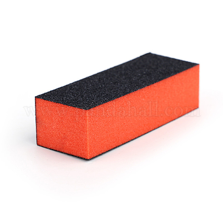 四方スポンジサンディングネイルファイルバッファブロック  UVジェル研磨工具  直方体の  ブラック＆オレンジ  9.5x3.5x2.5cm MRMJ-F001-35-1