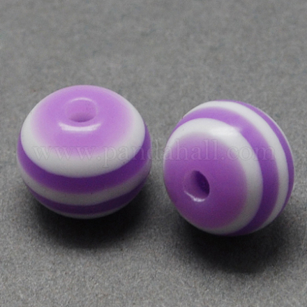 Round Striped Resin Beads RESI-R158-20mm-07-1