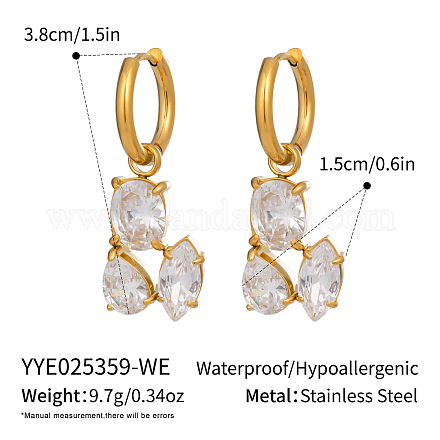 Овальные серьги-кольца из нержавеющей стали 304 CT6883-10-1