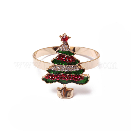 Рождественские кольца для салфеток из сплава со стразами XMAS-PW0001-284B-1