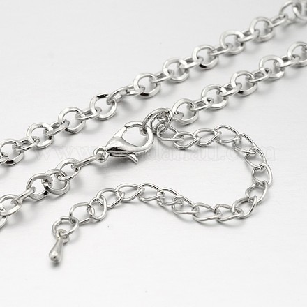 Iron Round Link Chain Necklace Making MAK-J004-16P-1