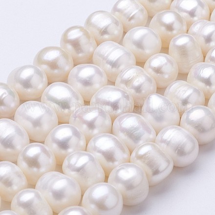 Fili di perle di perle d'acqua dolce coltivate naturali PEAR-F004-55-1