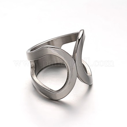 316 Stainless Steel Criss Cross Hollow Rings RJEW-F046-16-1