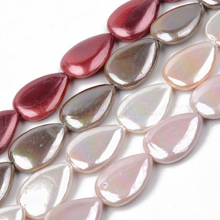 Galvanoplastie des brins de perles de coquille d'eau douce naturelle SHEL-R049-026-1