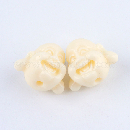 Gioielli buddista perline di corallo sintetico CORA-Q028-02A-1