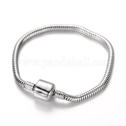304 fabricación de pulseras de cadenas de serpiente redondas de estilo europeo de acero inoxidable STAS-I047-01B-1