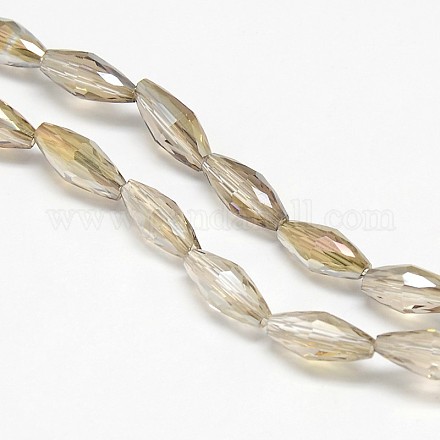 Galvanisieren Kristallglas Reis Perlen Stränge EGLA-F042-A11-1