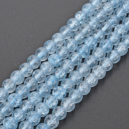Chapelets de perles en verre craquelé GLAA-S192-B-006D-1