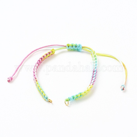 Fabrication de bracelet perlé tressé en fil de polyester teint par segment AJEW-JB00790-03-1