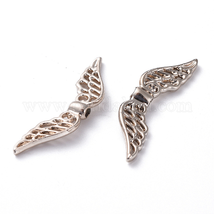 Nickel Free & Lead Free Golden Plated Alloy Wing Beads PALLOY-J169-76G-NR-1