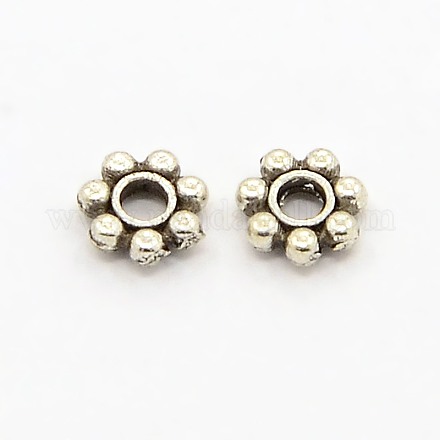 Alliage daisy séparateurs perles de style tibétain X-TIBEB-S039-013AS-RS-1