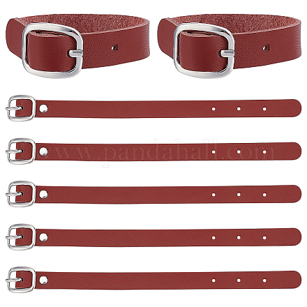 GORGECRAFT 10Pcs 8 Inch Leather Luggage Labels Strap Cowhide Luggage Tags Replacement Belts with Buckle Watch Band Strap for ID Card Pass Holder Travel Storage Hanging Accessories AJEW-WH0258-251A-1