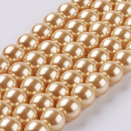 Brins de perles rondes en verre teinté écologique HY-A002-10mm-RB112N-1
