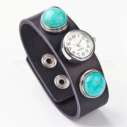 Bracelets d'accrochage en cuir BJEW-JB02594-1