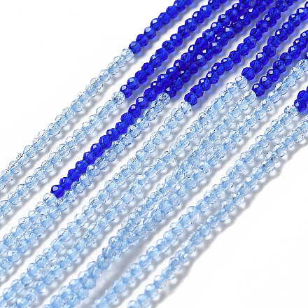 2 Colors Transparent Glass Beads Strands GLAA-G093-01K-1