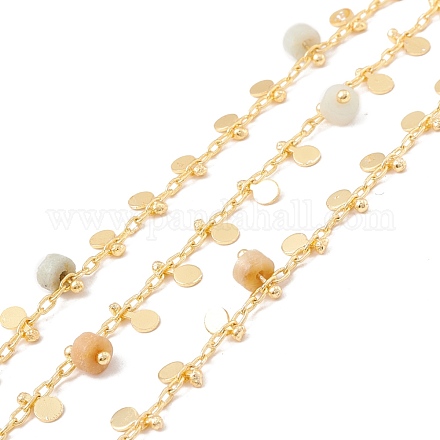 Chaînes de perles de colonne d'amazonite naturelle CHC-K012-01G-05-1