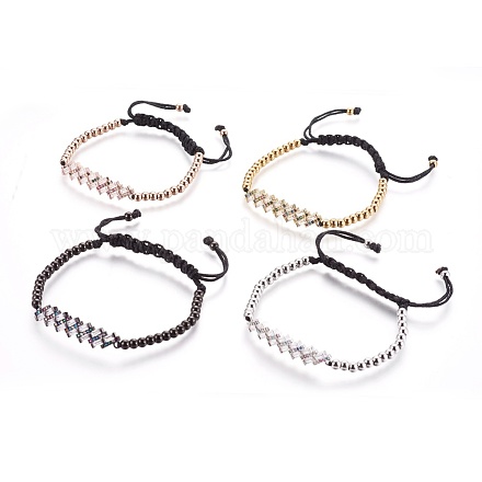 (Schmuckpartys im Fabrikverkauf) 304 verstellbare geflochtene Perlenarmbänder aus Edelstahl BJEW-L655-010-1