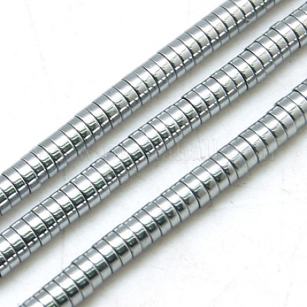 Chapelets de perles en hématite synthétique sans magnétiques G-K011-4x1mm-02-1