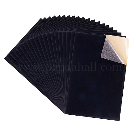 BENECREAT 40PCS Velvet (Black) Fabric Sticky Back Adhesive Back Sheets TOOL-BC0008-11A-1