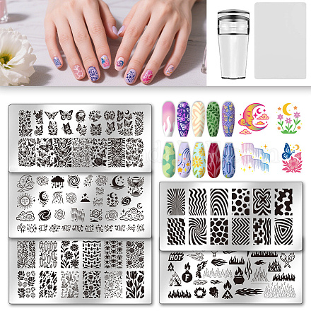 Шаблоны для нейл-арта из нержавеющей стали и пластика&nbsp;MRMJ-UN0001-014-1