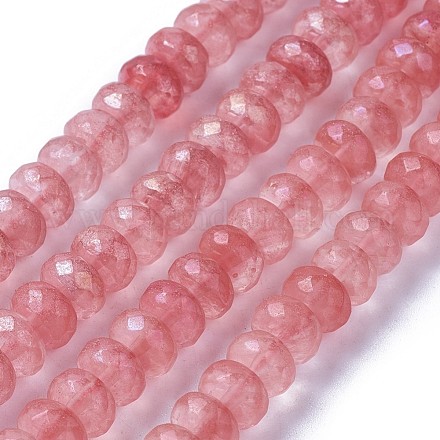 Fili di perle di vetro quarzo ciliegio galvanizzato G-F627-08-B-1