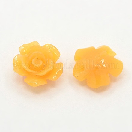 Synthetic Coral 3D Flower Rose Beads CORA-A005-12mm-08-1