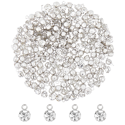 200 шт. латунная платиновая латунная оправа с подвесками из ближневосточных страз KK-FH0007-71P-1