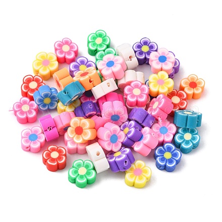 Handmade Polymer Clay Flower Plum Blossom Beads X-CLAY-Q213-10mm-M-1