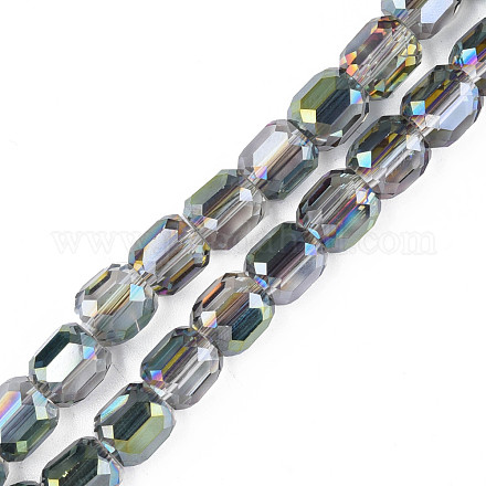 Electroplate Transparent Glass Beads Strands EGLA-N002-32-C10-1
