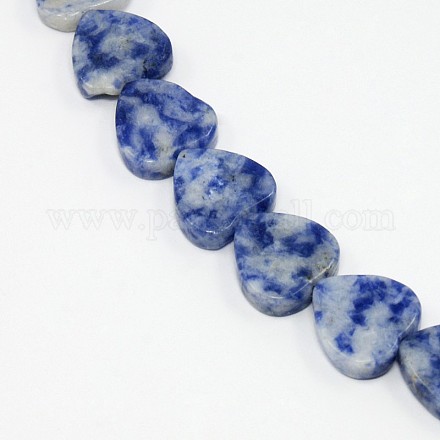 Brins de perles de jaspe de tache bleue naturelle G-N0041-04-1