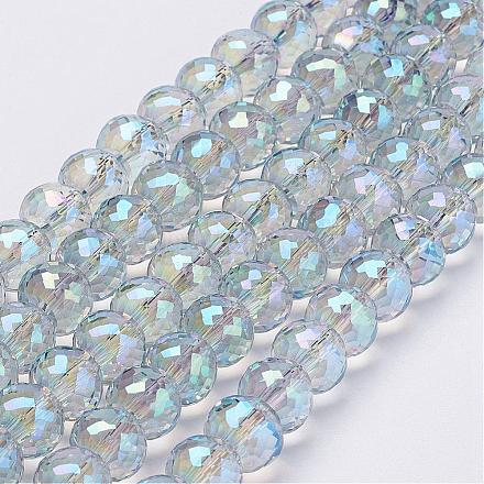 Chapelets de perles en verre électroplaqué EGLA-P028-FR06-1