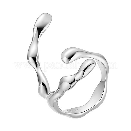 SHEGRACE Rhodium Plated 925 Sterling Silver Cuff Rings JR837A-1
