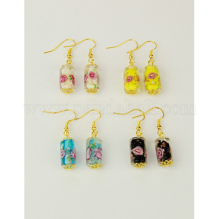 Handmade Lampwork Beads Earrings EJEW-JE00262-1