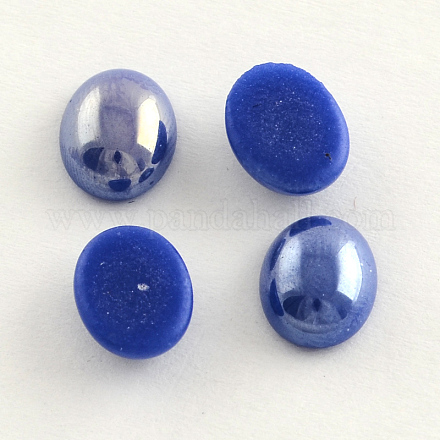 Pearlized Plated Opaque Glass Cabochons PORC-S804-10x14-21-1