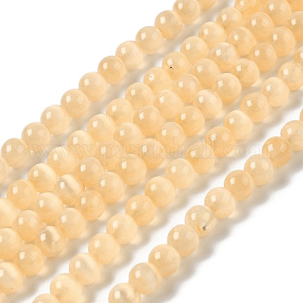 Natürliche selenitgefärbte Perlenstränge G-P493-02F-1