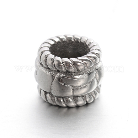 Retro Smooth 304 Stainless Steel Large Hole Column Beads STAS-I031-12-1