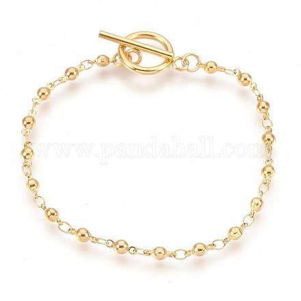 Placage ionique (ip) 304 bracelets en chaîne à maillons en acier inoxydable BJEW-P237-29G-1