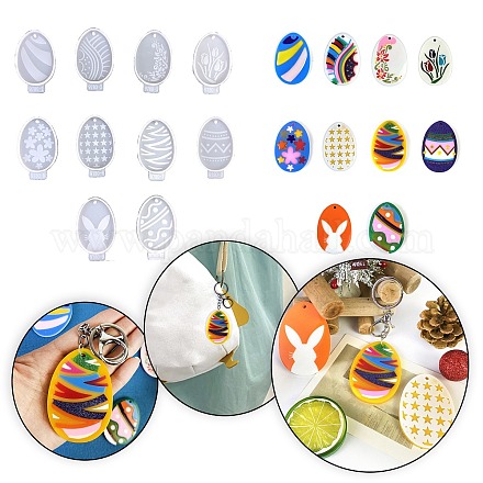 Moules en silicone pour pendentif œuf de pâques SIMO-C011-03-1