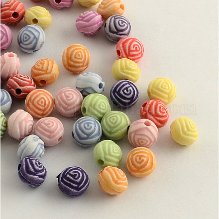 Perles de fleurs acryliques de style artisanal MACR-Q157-M33-1