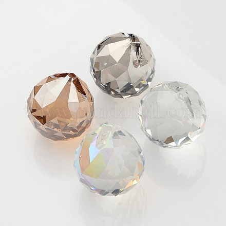 Colgantes de cristal redondas facetas GLAA-O008-F-1