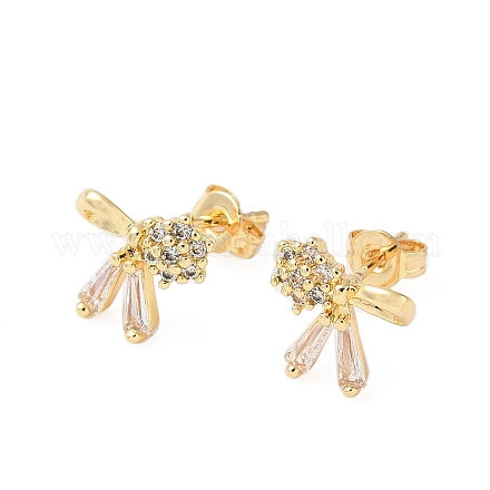 Серьги-гвоздики из циркония EJEW-M103-12G-1