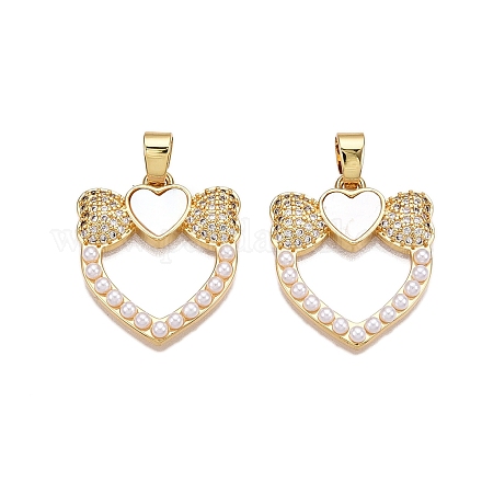 Латунные микропаве прозрачные подвески с фианитом KK-N254-201G-1