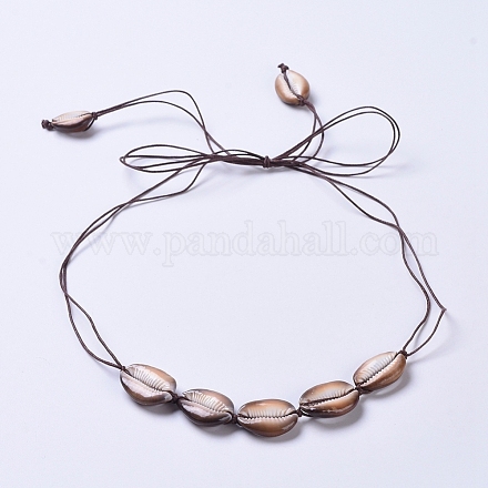 Воском хлопковый шнур нагрудник ожерелья NJEW-JN02709-03-1