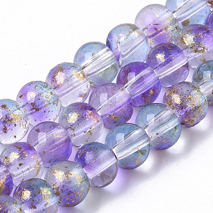 Прозрачный лак окрашенные стекла шарик нити GLAA-N035-03A-B05-1