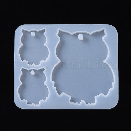 Moules en silicone pour pendentif hibou X-DIY-I026-23-1