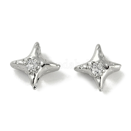 Латунные микро проложить кубического циркония бусы KK-P283-21P-1