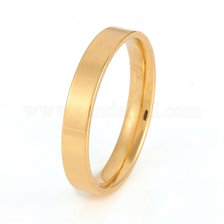 201 Stainless Steel Flat Plain Band Rings RJEW-G106-4mm-12-G-1