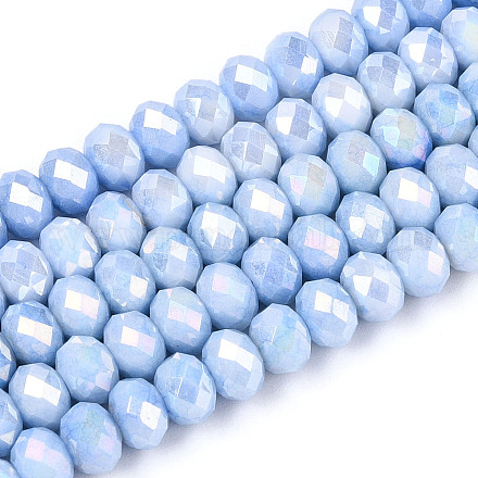 Антикоррозийные гальванические стеклянные бусины рондель EGLA-T021-6mm-17-09-1